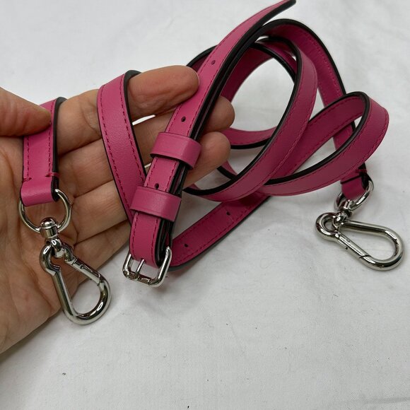 Coach Handbags - Coach Hot Pink Leather Purse Strap 48 in Adjustable Fuchsia Silver Clip Hardware